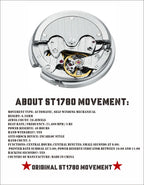 New 1963 40mm Mens Pilot Automatic Mechanical Watch Seagull ST17 Sapphire Crystal Waterproof Retro Style