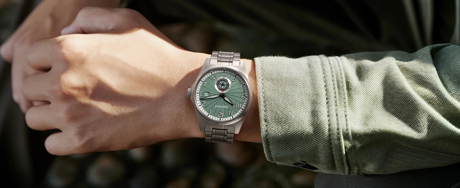 BERNY Full Titanium Automatic Men Watch Super Luminous Mechanical Wristwatch with 10ATM Waterproof Sapphire ST1731 Men Watches