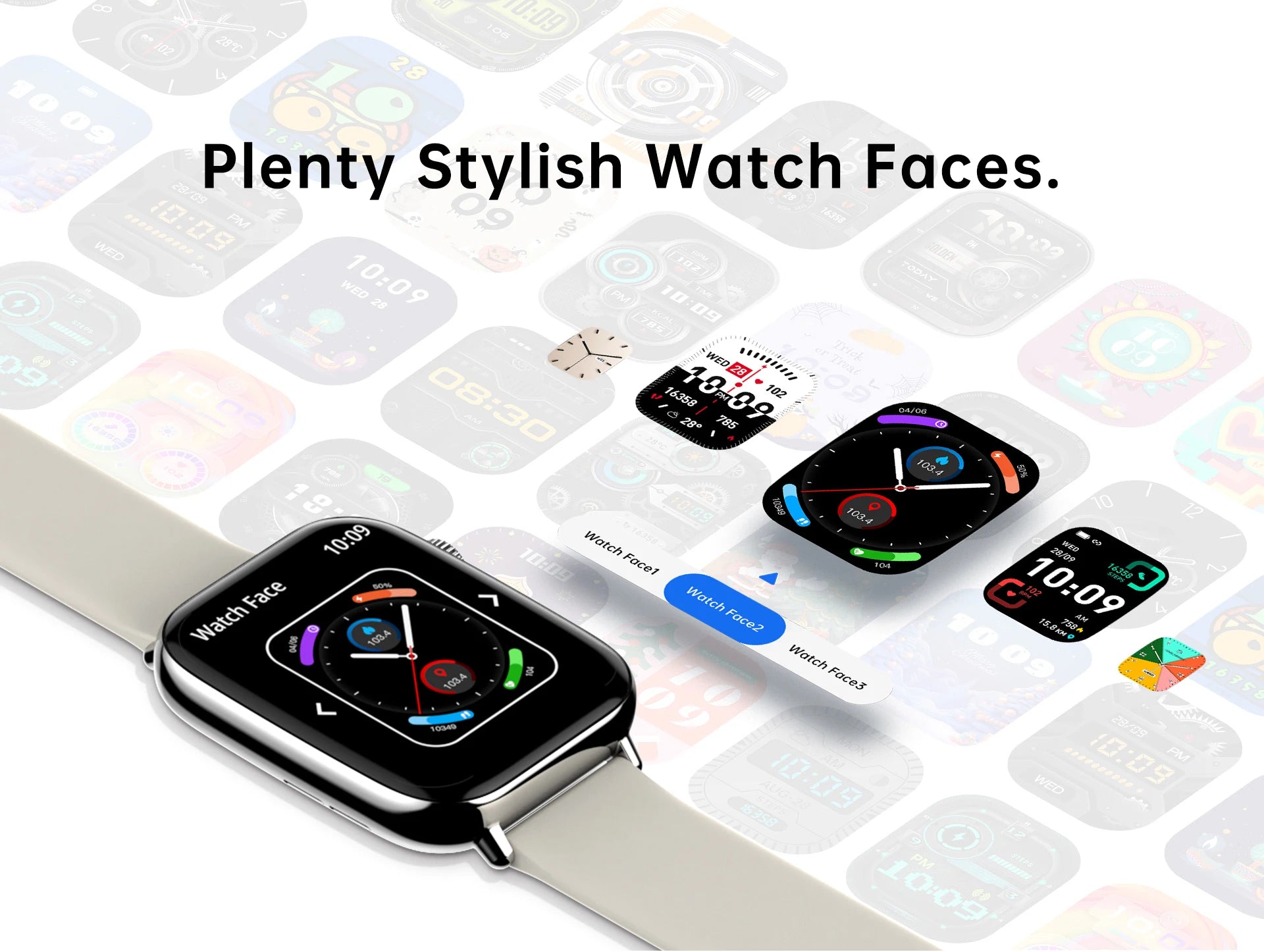 Smart Watch for Men Women 1.91" Large HD Display Waterproof 100+ Sport Modes Fitness Tracker Junior Watches for Android iPhone