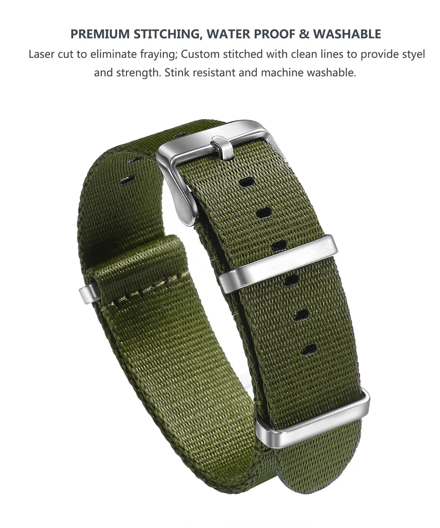 Nylon Watch Band 20mm 22mm Comfortable Watch Straps Loop Military Washable Blet for Men Watchbands