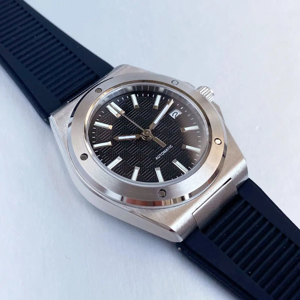 Tandorio 200M Diver 40mm Ice Blue Grid Dial Luminous NH35Automatic Men Watch Sapphire Glass Stainless Steel Bracelet