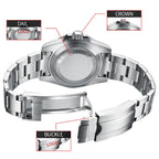 Corgeut Reloj Custom Logo Men's Mechanical Automatic Wristwatch NH35 Movement 40mm Dial 100M Waterproof Sapphire Glass DIY