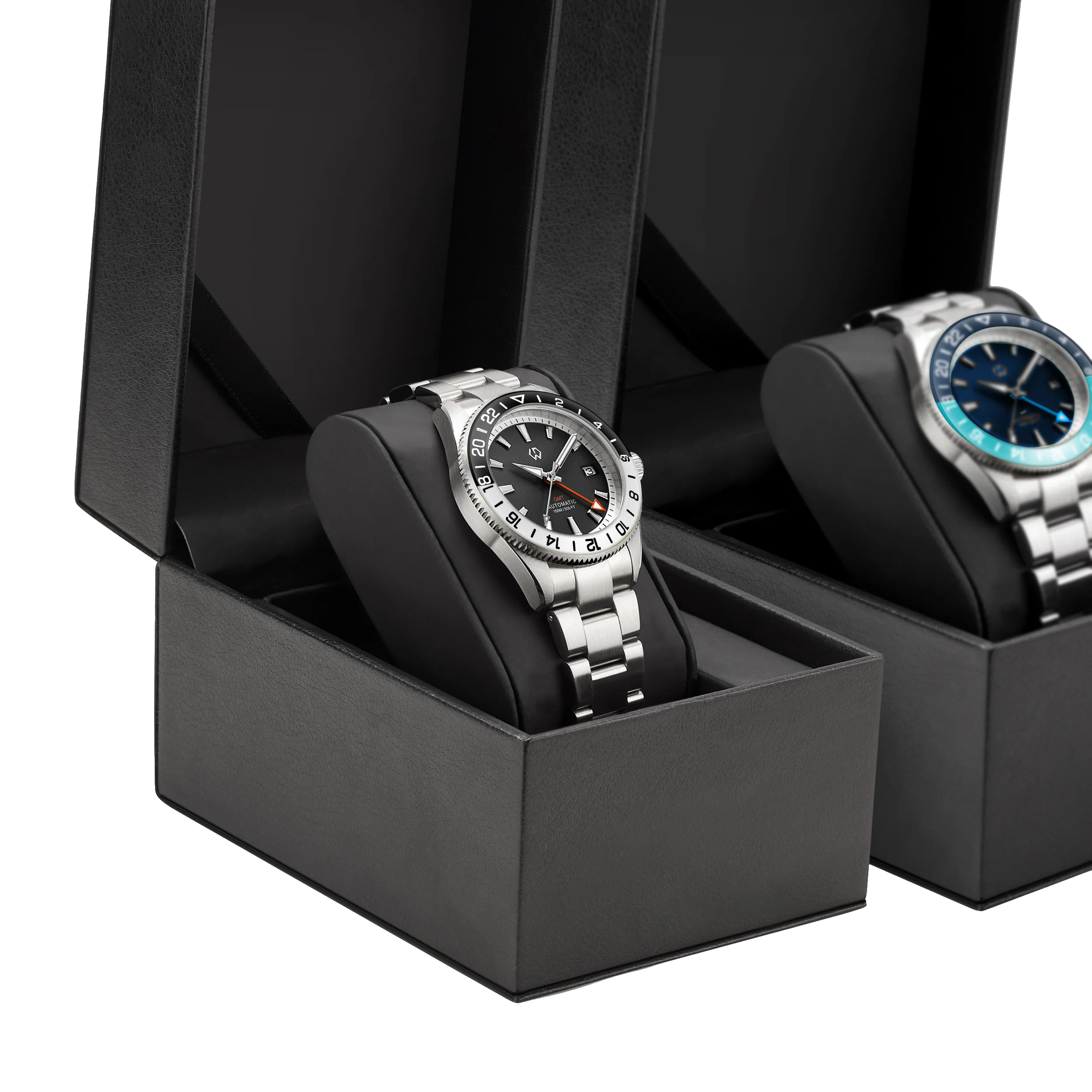 WISHDOIT New NH34 Men's Sports Automatic Mechanical GMT Sapphire Stainless Steel Waterproof 15 ATM With Rubber Strap