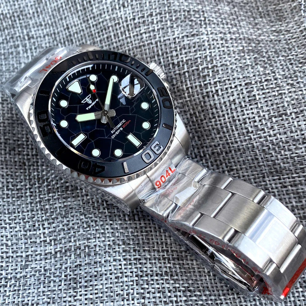 40mm 200M Water Resistence Selfwinding Watch for Men NH35A Movement Mother of Pear Dial Ceramic Insert 316L Band 120click Bezel