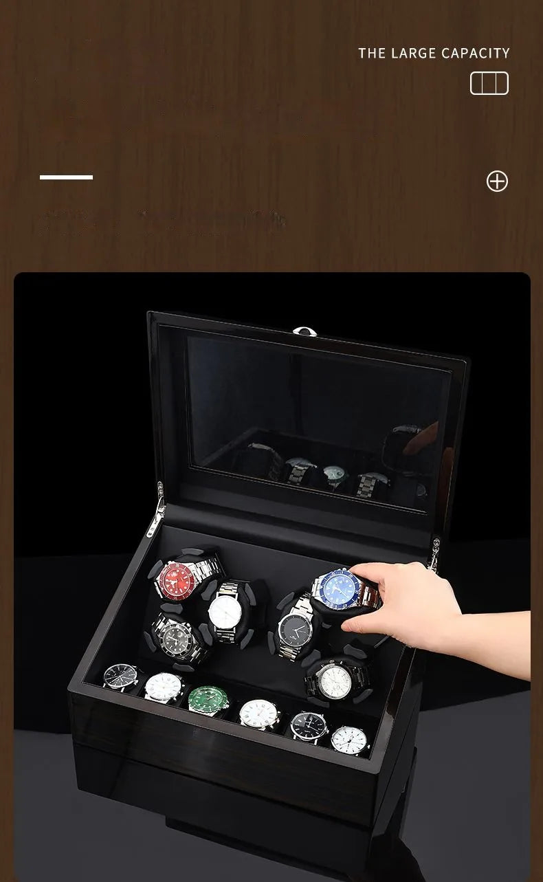 Luxury Watch Winder for Automatic Watches Box Mechanical with Zero Magnetism Silent 12 Watches Box Storage Rotating for Men