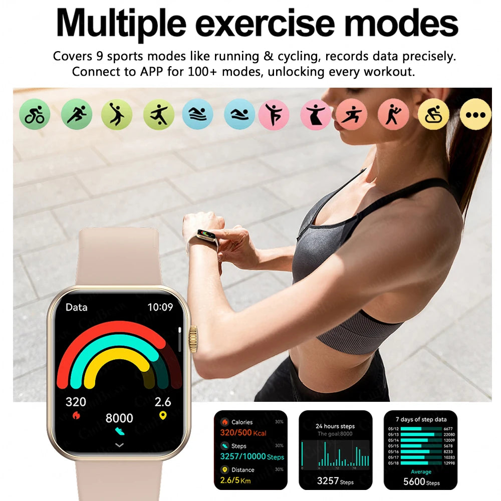 2025 New Smartwatch Men Android IOS Phone 1.9"HD Screen Bluetooth Call Heart Rate Monitoring Sports Waterproof Smart Watch Women