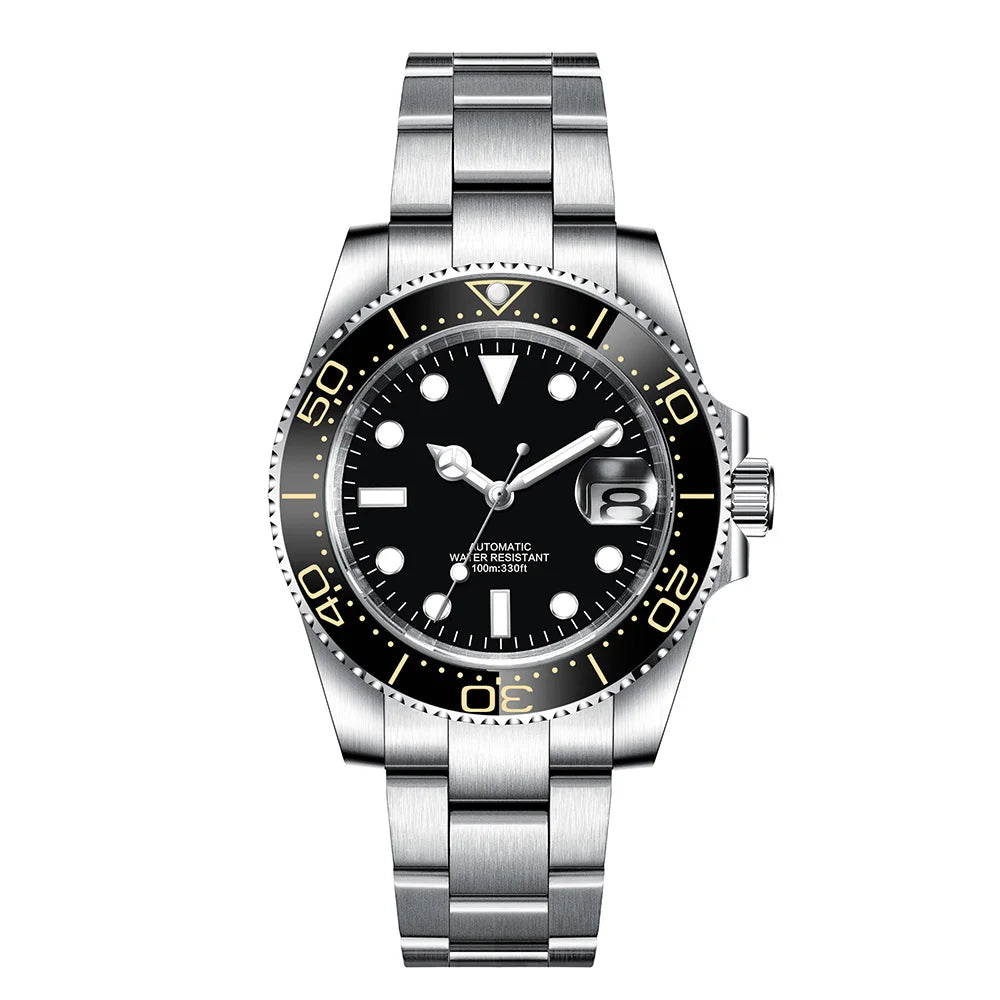 Corgeut Reloj Custom Logo Men's Mechanical Automatic Wristwatch NH35 Movement 40mm Dial 100M Waterproof Sapphire Glass DIY