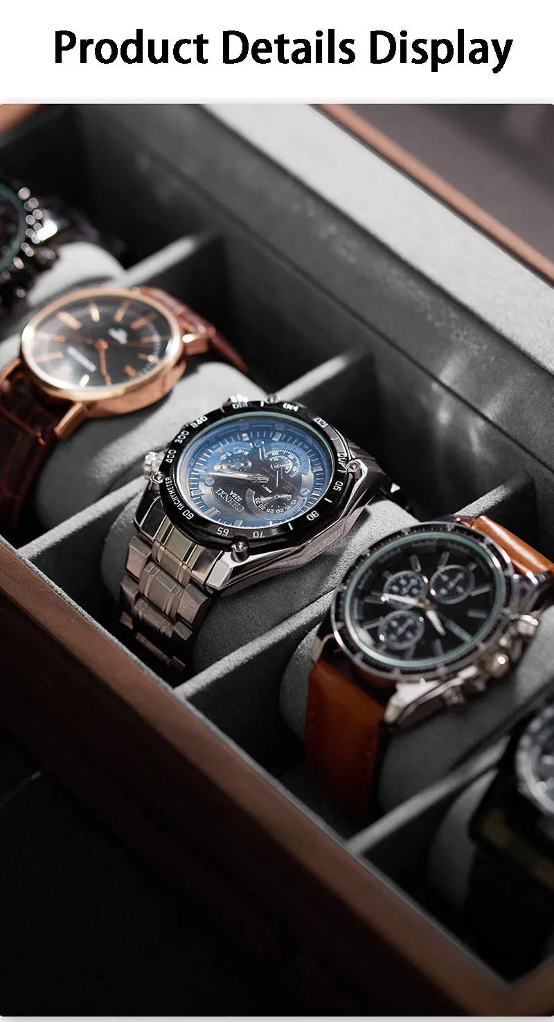 Solid Wood Watch Storage Box Luxury Men Mechanical Wrist Watches Organizer Display Boxes Bracelet Watches Packaging Accessories