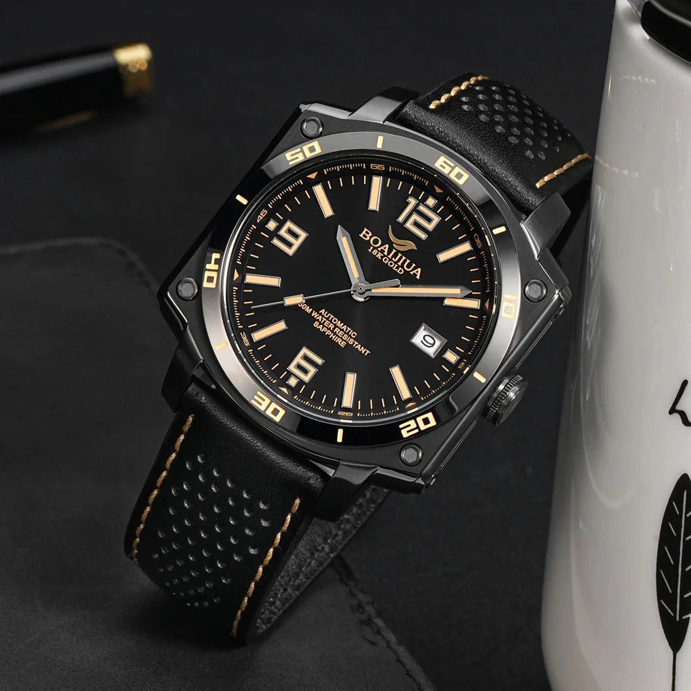 BOAIJIUA Fully Automatic Mechanical Men's Watch Original Design Mechanical Watches 50m Waterproof Luminous Wristwatch for Men