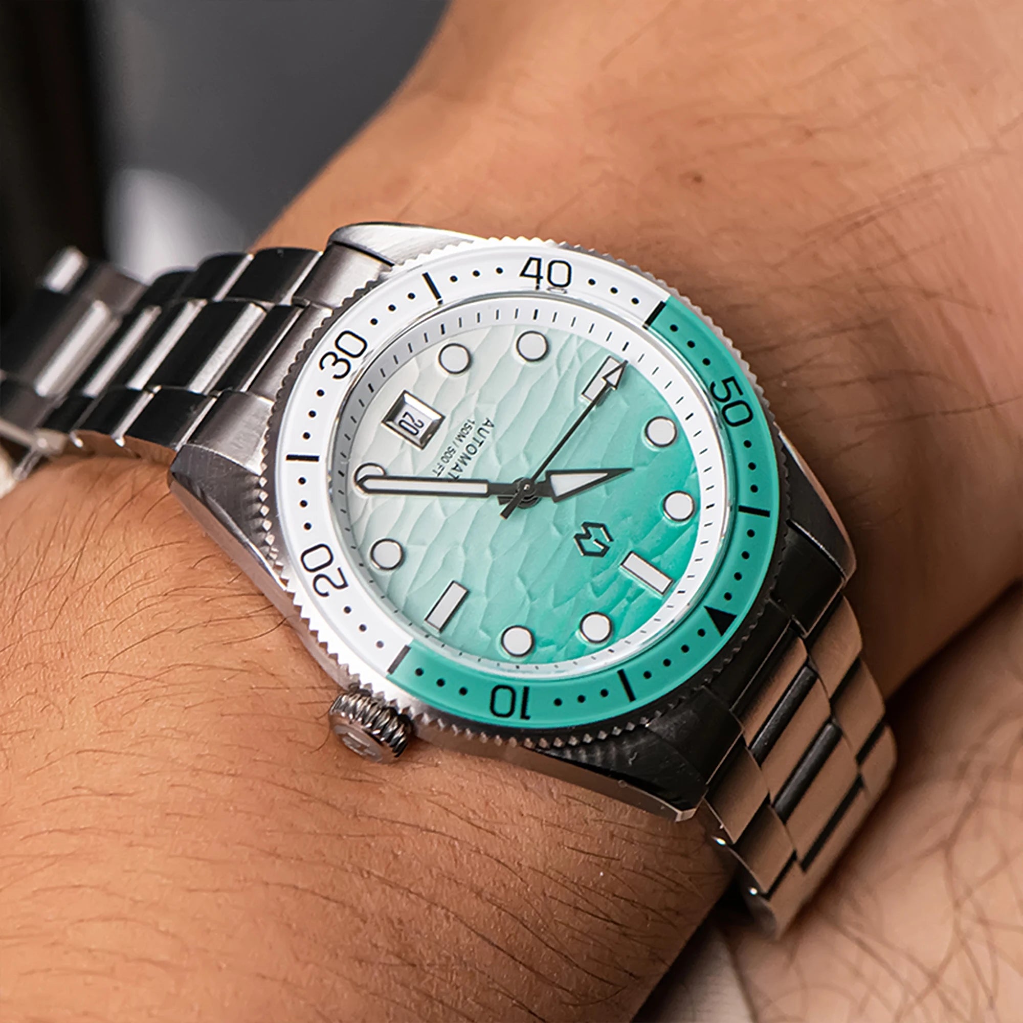 WISHDOIT New 40mm Luxury Diver Watch Texture Men's Watches Automatic Mechanical Sapphire Waterproof 150 Meters Luminous