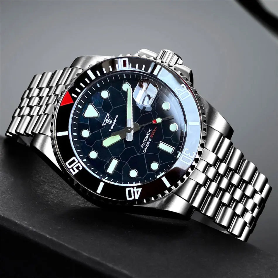 40mm 200M Water Resistence Selfwinding Watch for Men NH35A Movement Mother of Pear Dial Ceramic Insert 316L Band 120click Bezel