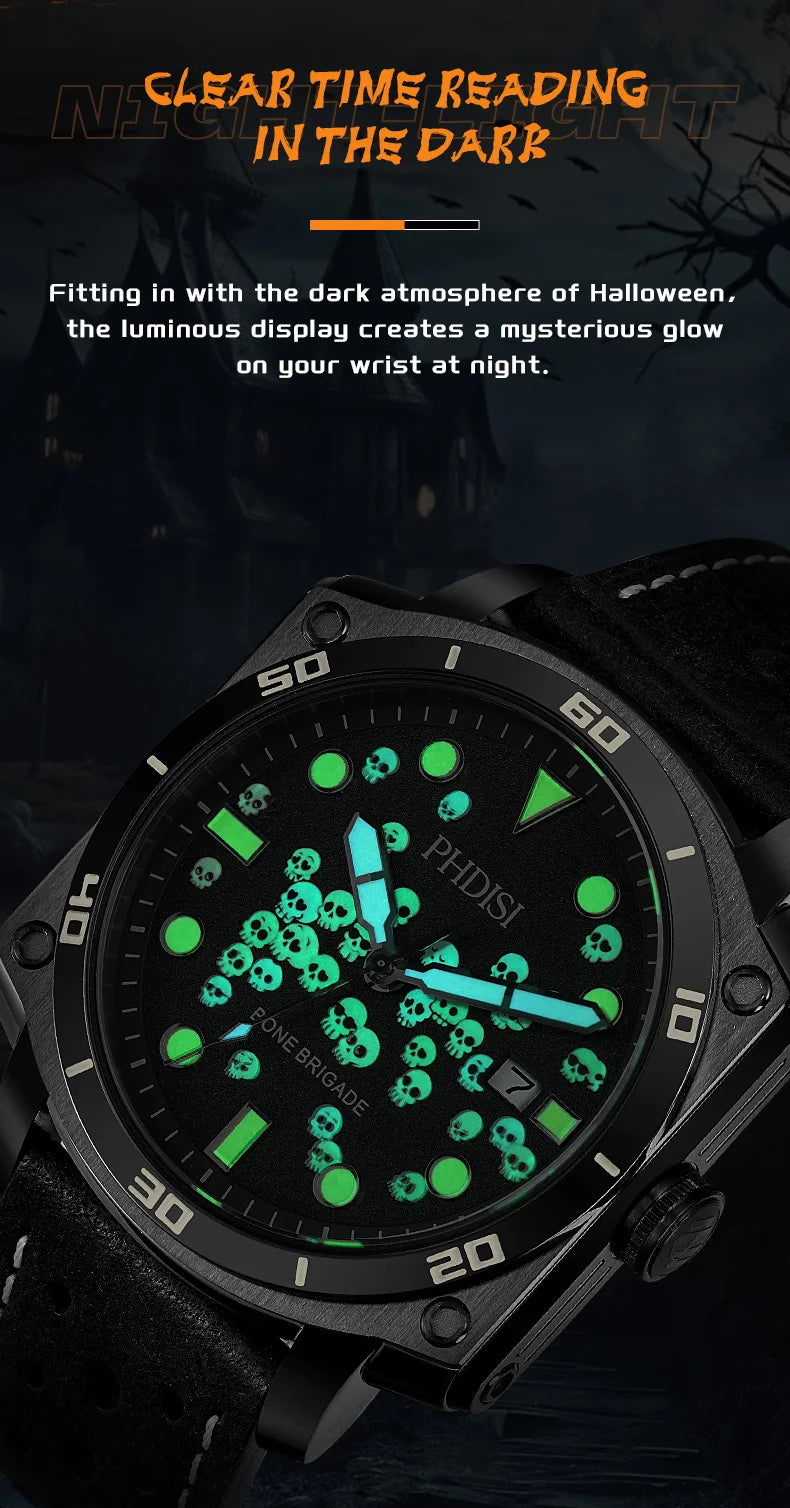 Men's Watch Halloween Theme Sapphire Glass Fully Automatic Movement Luminous Mechanical Watch