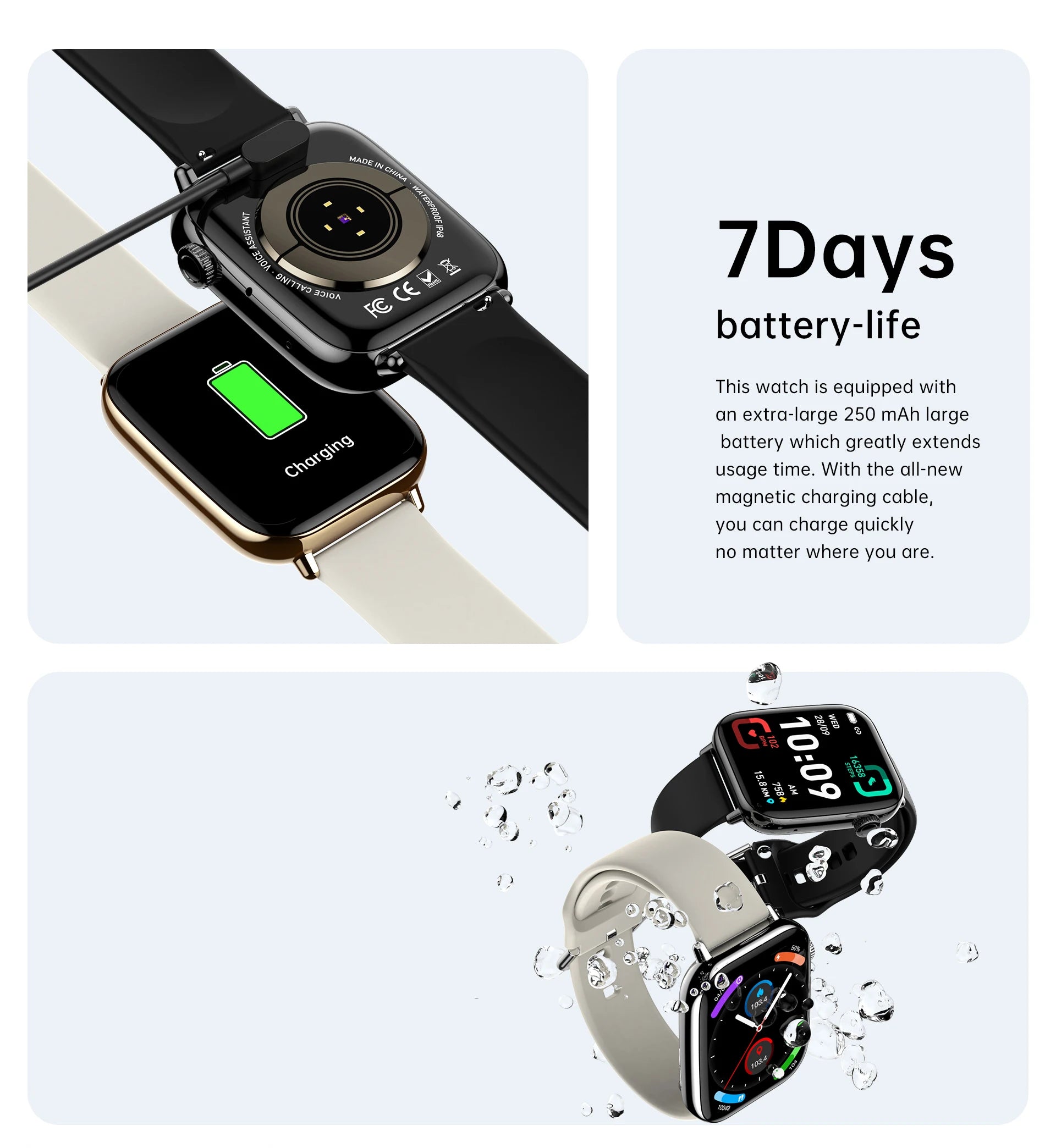 Smart Watch for Men Women 1.91" Large HD Display Waterproof 100+ Sport Modes Fitness Tracker Junior Watches for Android iPhone