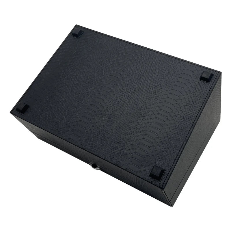 Leather Watch Winder Black 6-position Mechanical Watches Automatic Movement Winding Device Men Wrist Watch Storage Display Boxes