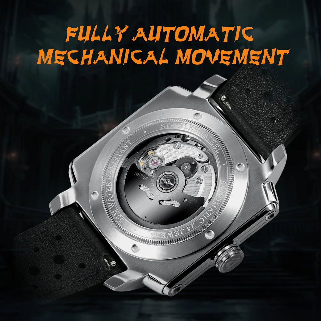Men's Watch Halloween Theme Sapphire Glass Fully Automatic Movement Luminous Mechanical Watch