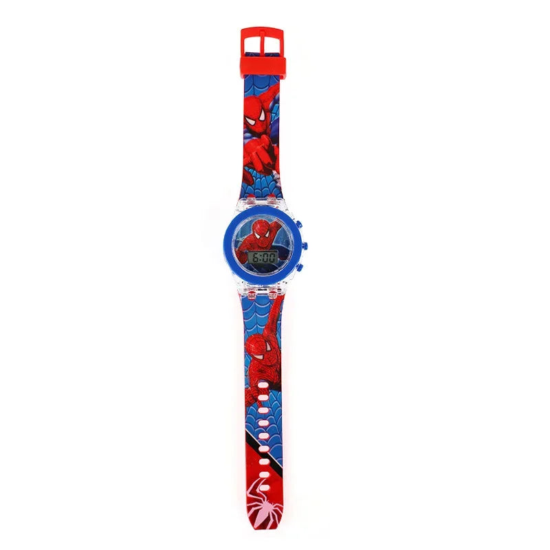 Flash Light Spiderman Kids Watches For Boys Cartoon shark Mickey Children Watch Girls Student Digital Clock Gifts Toy