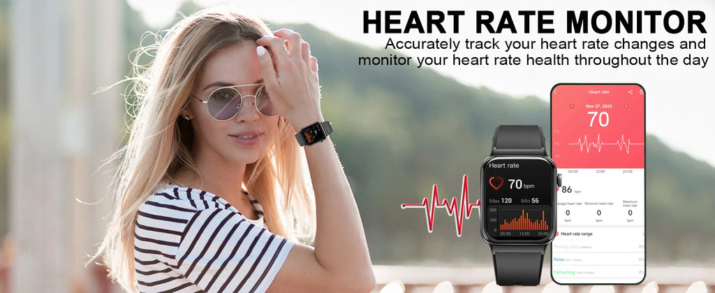 Smart Watch, 1.85" Smartwatch (Answer/Make Call), IP68 Waterproof Fitness Tracker, 100+ Sport Modes, Heart Rate and Sleep Monito