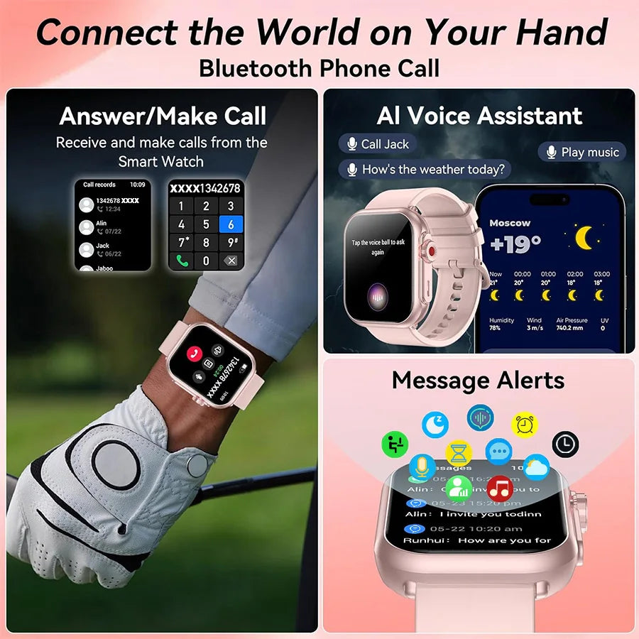 Smart Watch for Men And Women with 1.85" HD Screen 110+ Sport Modes IP68 Waterproof 100-Day Standby Heart Rate & Sleep Monitor