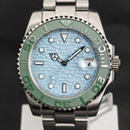 CORGEUT  DIY Custom Luxury Men's Automatic Watch 40mm Ceramic Bezel 100m Diving Sapphire Mirror Wave Pattern Dial reloj