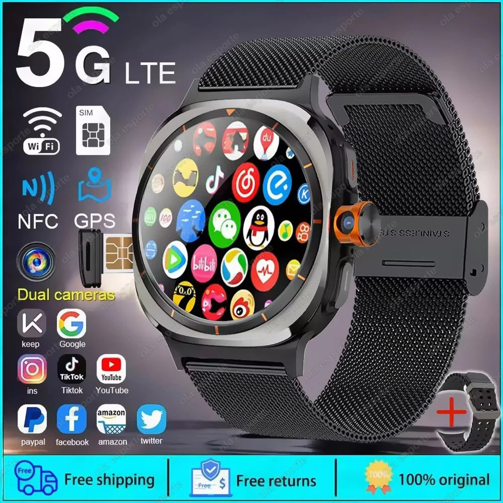 2025 New Smart Watch 4G/5G SIM Full Netcom WiFi NFC GPS  32GB Watches For Man 32GB Storage HD Camera Smartwatch For IOS/Android