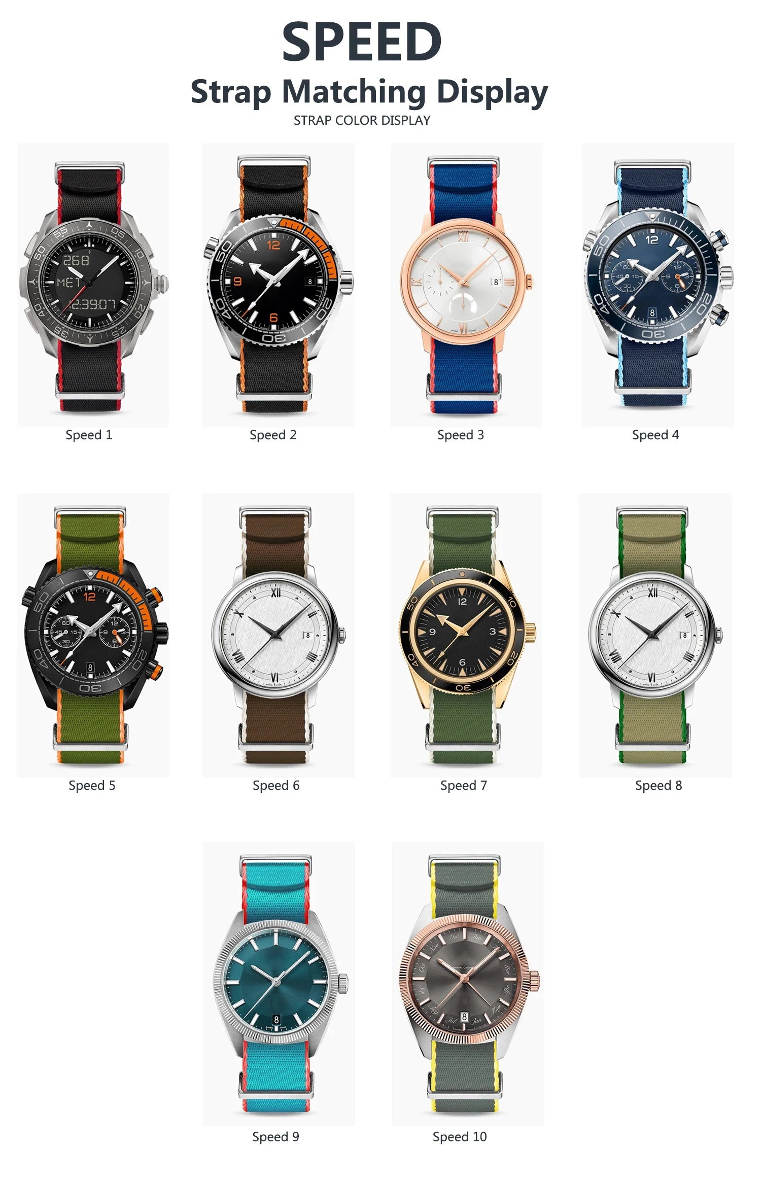 Nylon Watch Band 20mm 22mm Comfortable Watch Straps Loop Military Washable Blet for Men Watchbands