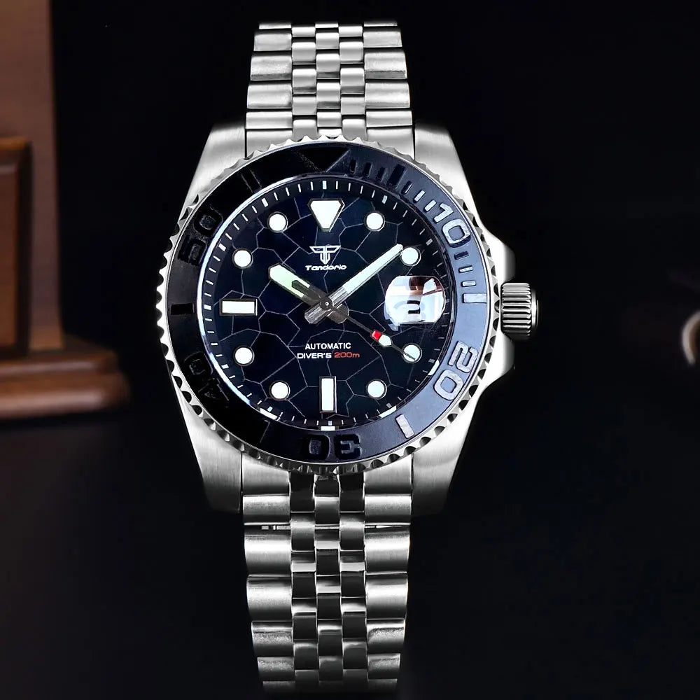 40mm 200M Water Resistence Selfwinding Watch for Men NH35A Movement Mother of Pear Dial Ceramic Insert 316L Band 120click Bezel