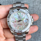 40mm 200M Water Resistence Selfwinding Watch for Men NH35A Movement Mother of Pear Dial Ceramic Insert 316L Band 120click Bezel