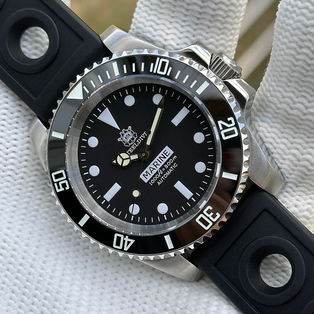 STEELDIVE SD1954 Black Dial 41MM Stainless Steel NH35 Automatic Movement What Ghost Mens 300M Dive Watch Reloj Sapphire Glass