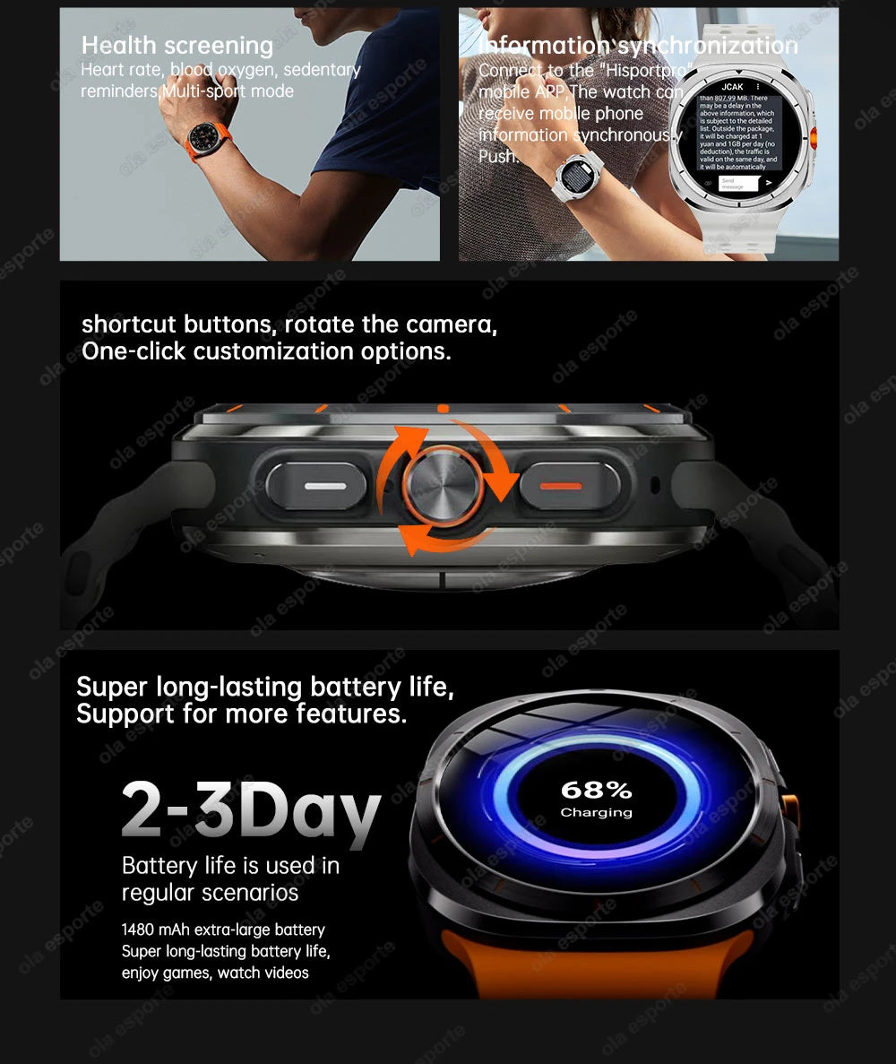 2025 New Smart Watch 4G/5G SIM Full Netcom WiFi NFC GPS  32GB Watches For Man 32GB Storage HD Camera Smartwatch For IOS/Android