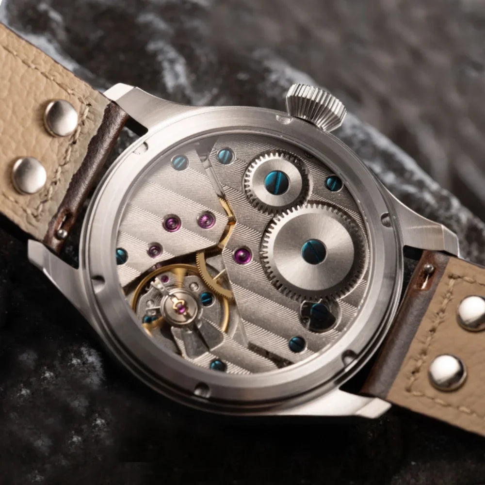 Hruodland 2025 New Men's Mechanical Watch Seagull ST3620 Retro Pilot 43MM Bgw-9 Luminous Sapphire Crystal Turbine Reloj Hombre