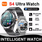 2025 New S4 Ultra Outdoor Sport Smart Watch Men AMOLED HD Screen NFC GPS Compass Heart rate Waterproof Bluetooth Call SmartWatch
