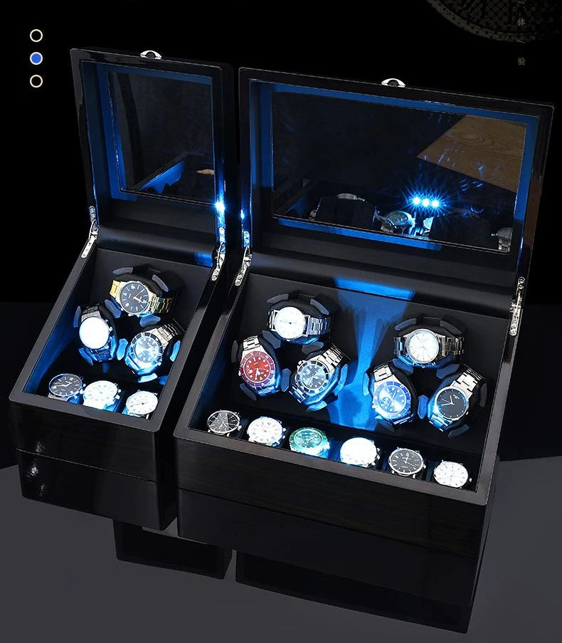 Luxury Watch Winder for Automatic Watches Box Mechanical with Zero Magnetism Silent 12 Watches Box Storage Rotating for Men