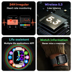 Smart Watch 2.01'' AMOLED Curved Screen IP68 Waterproof Bluetooth 5.3 Call AI Vioce Assistant Fitness Smartwatch for Men