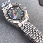 Tandorio 39mm Mechanical NH35 Mother of Pearl Dial Face Stainless Steel Automatic Watch Date Sapphire Men's Wristwatch Luminous