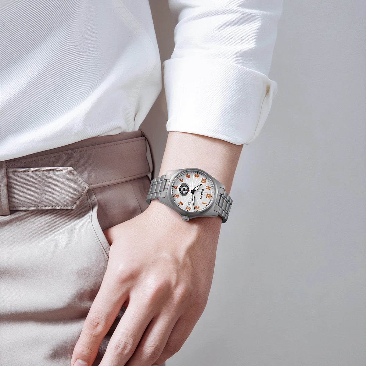 BERNY Full Titanium Automatic Men Watch Super Luminous Mechanical Wristwatch with 10ATM Waterproof Sapphire ST1731 Men Watches