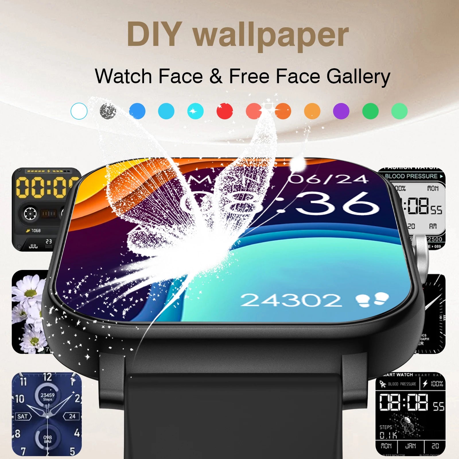 Smart Watch Multi-functional sports smart watch ,Wireless Calling, Personalized the Watch Faces,Music control