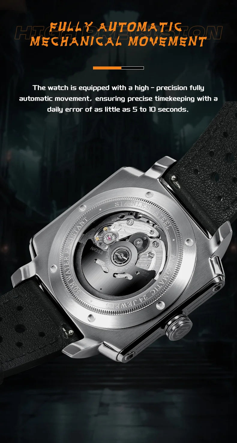 Men's Watch Halloween Theme Sapphire Glass Fully Automatic Movement Luminous Mechanical Watch