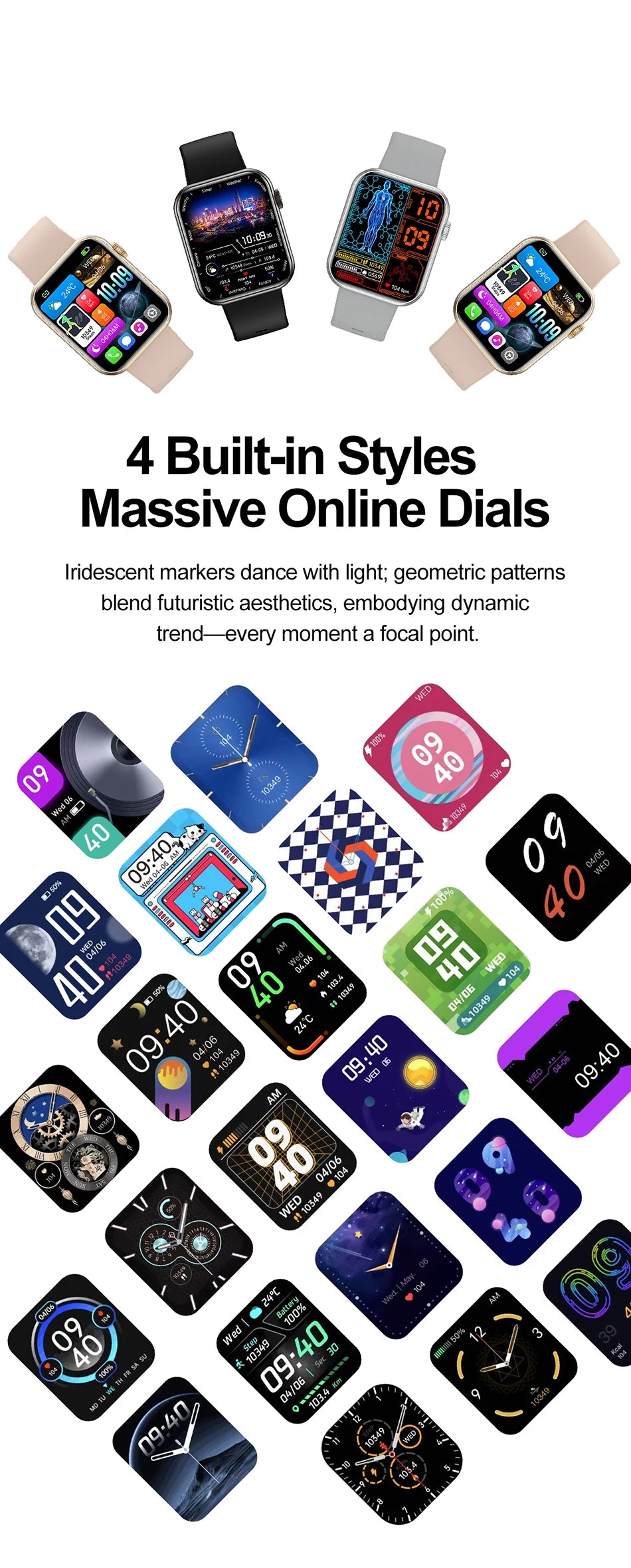 2025 New Smartwatch Men Android IOS Phone 1.9"HD Screen Bluetooth Call Heart Rate Monitoring Sports Waterproof Smart Watch Women