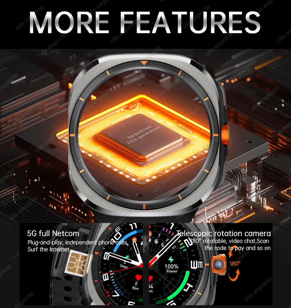 2025 New Smart Watch 4G/5G SIM Full Netcom WiFi NFC GPS  32GB Watches For Man 32GB Storage HD Camera Smartwatch For IOS/Android