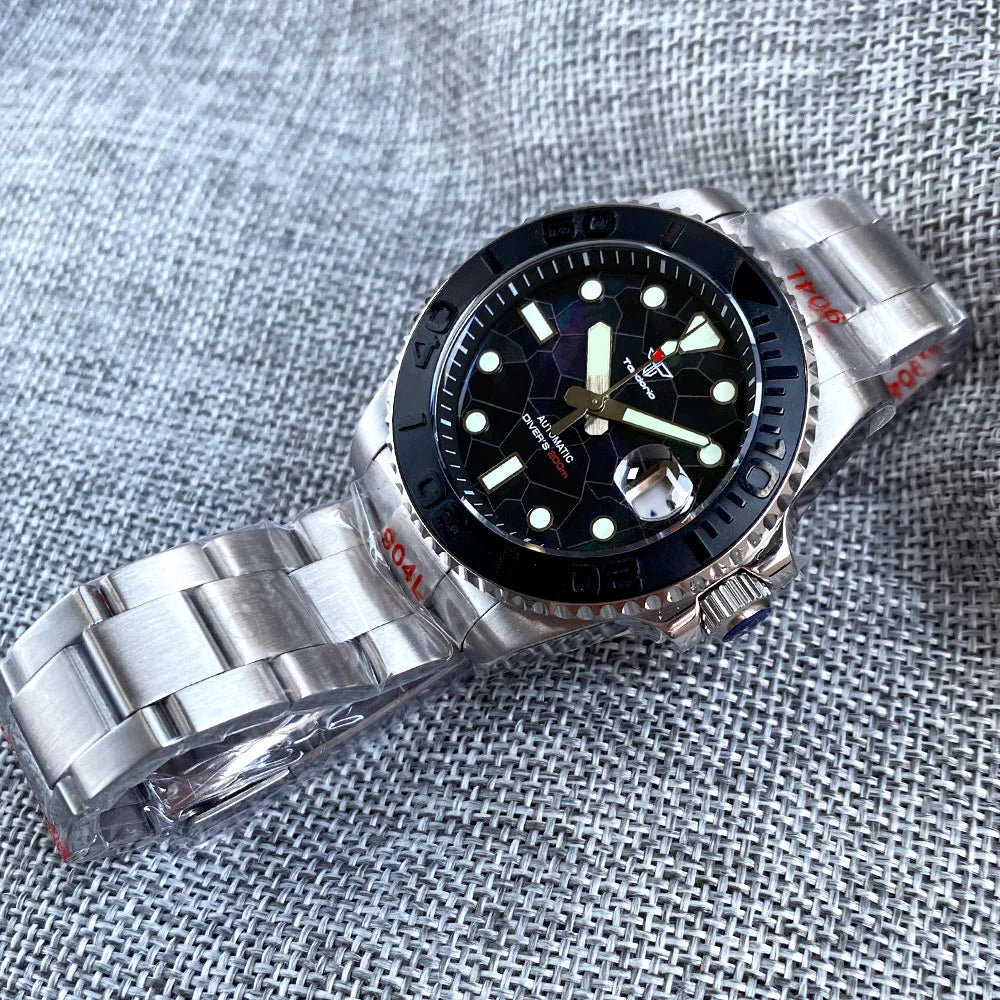 40mm 200M Water Resistence Selfwinding Watch for Men NH35A Movement Mother of Pear Dial Ceramic Insert 316L Band 120click Bezel