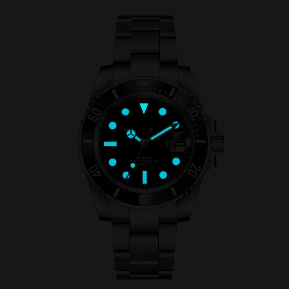 Corgeut Reloj Custom Logo Men's Mechanical Automatic Wristwatch NH35 Movement 40mm Dial 100M Waterproof Sapphire Glass DIY