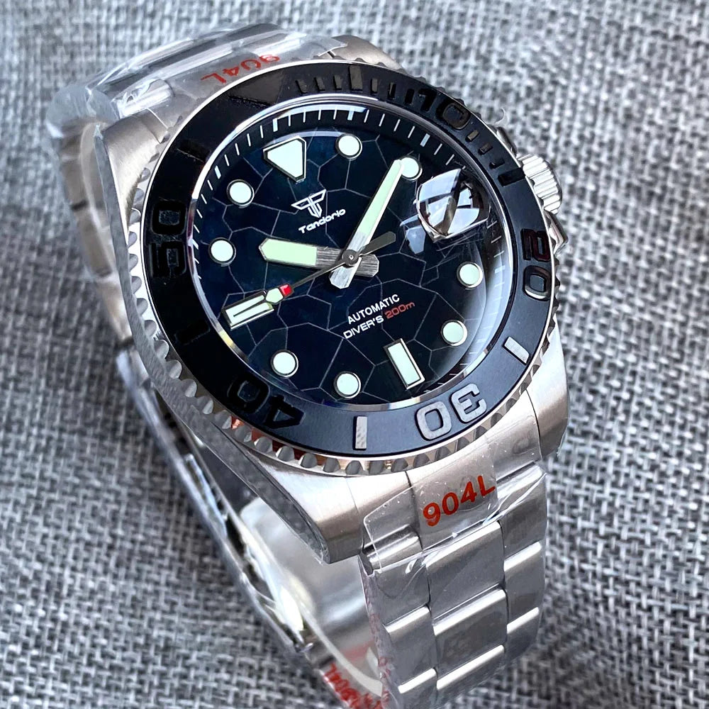 40mm 200M Water Resistence Selfwinding Watch for Men NH35A Movement Mother of Pear Dial Ceramic Insert 316L Band 120click Bezel