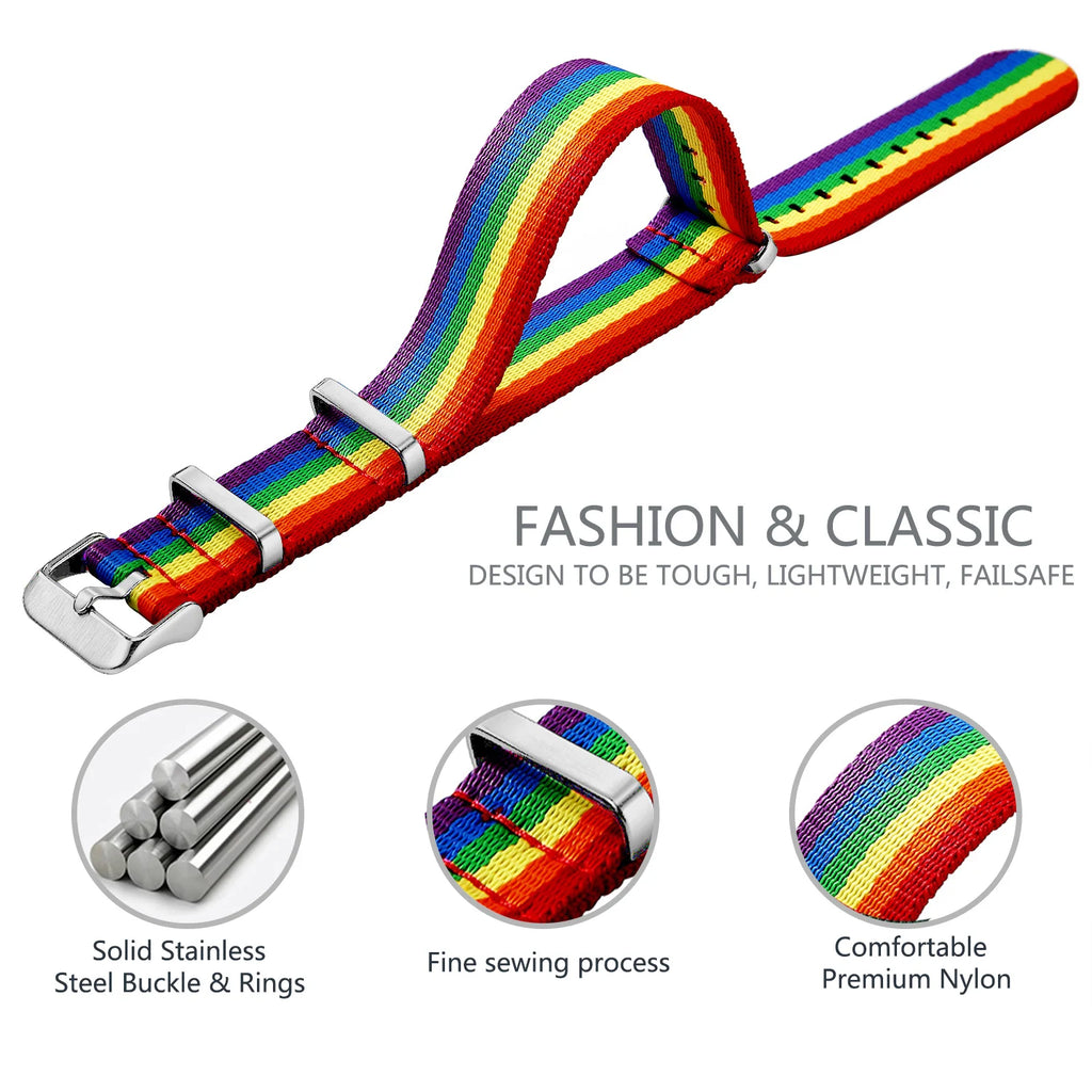 Nylon Watch Band 20mm 22mm Comfortable Watch Straps Loop Military Washable Blet for Men Watchbands