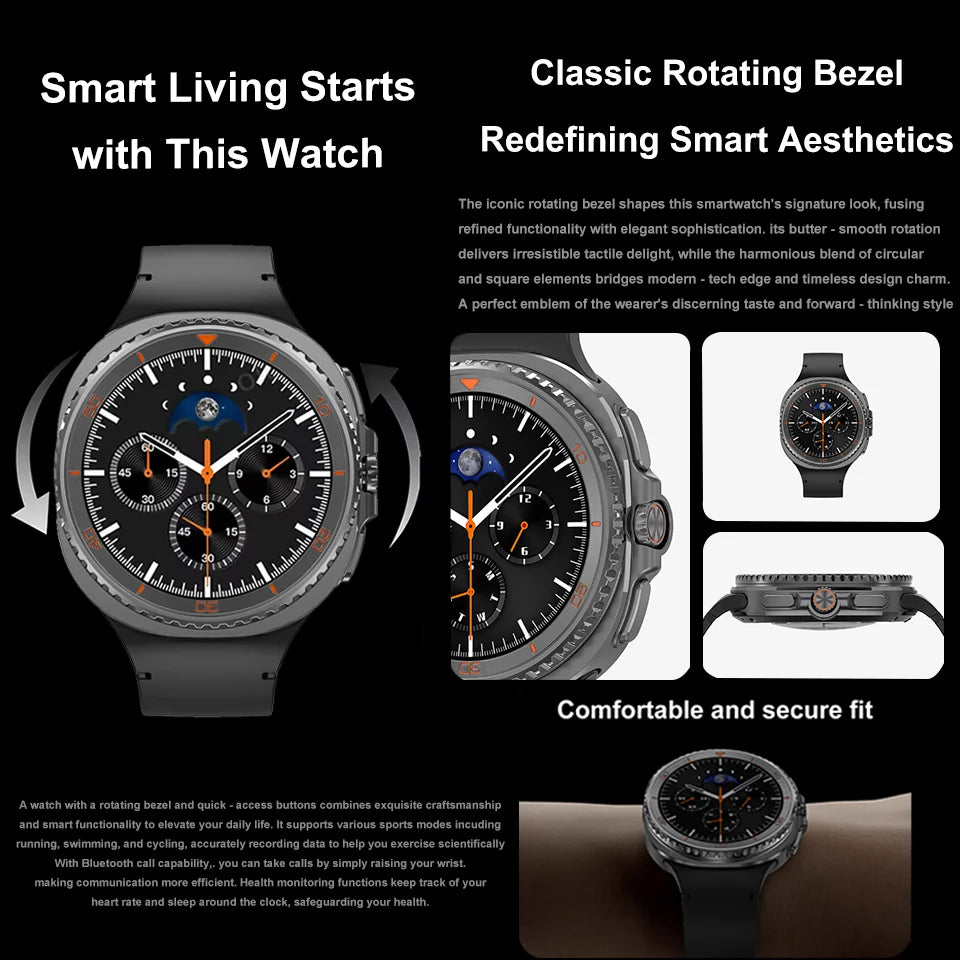 Smart Watch 8 Classic Men HD Display Screen  Bluetooth Call Sports Fitness Waterproof Watch SmartWatch 1.32-inch Android IOS New