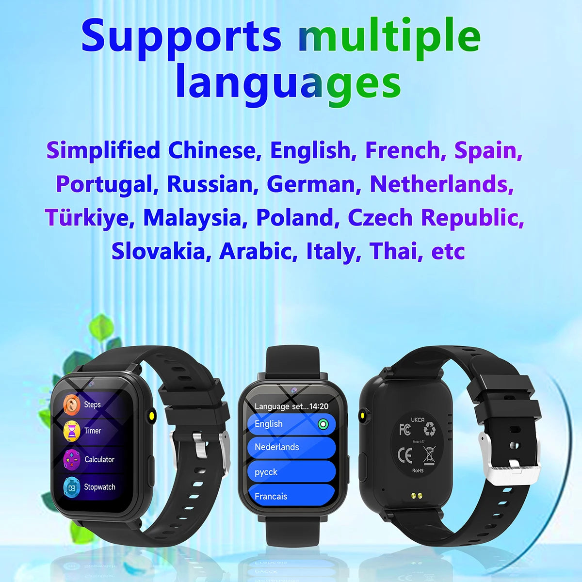 Kids Games Smart Watch 18 Games 1.83-inch Display Screen Camera Waterproof Flashlight For Holiday Gift Boy Girl Children Watch