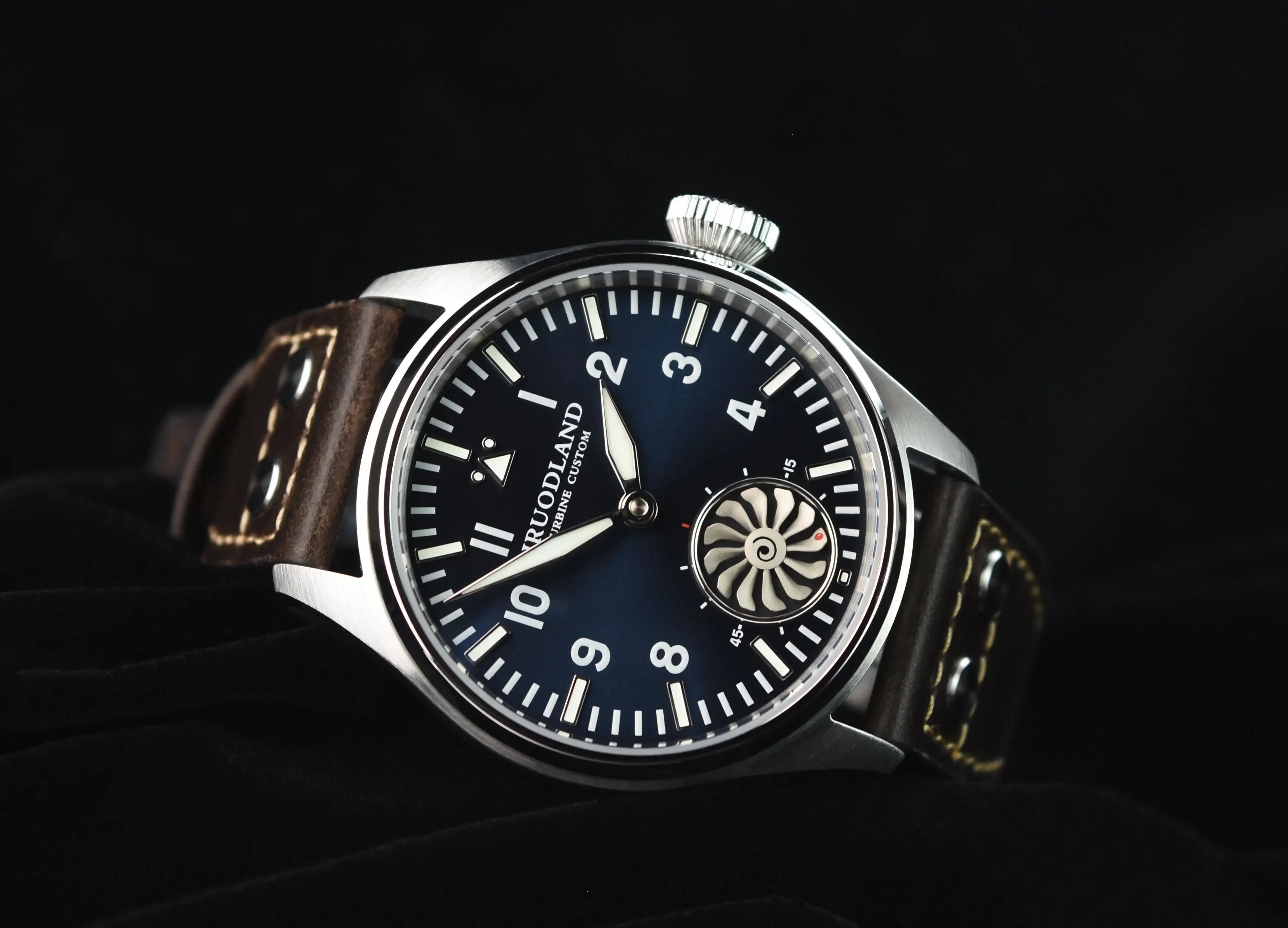 Hruodland 2025 New Men's Mechanical Watch Seagull ST3620 Retro Pilot 43MM Bgw-9 Luminous Sapphire Crystal Turbine Reloj Hombre