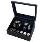 Leather Watch Winder Black 6-position Mechanical Watches Automatic Movement Winding Device Men Wrist Watch Storage Display Boxes