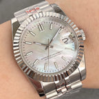 Tandorio MOP Mother of Pearl Dial Light Luxury 36/39mm Sapphire NH35A Diver Watch Men Steel Bracelet 20ATM Automatic ﻿Watch