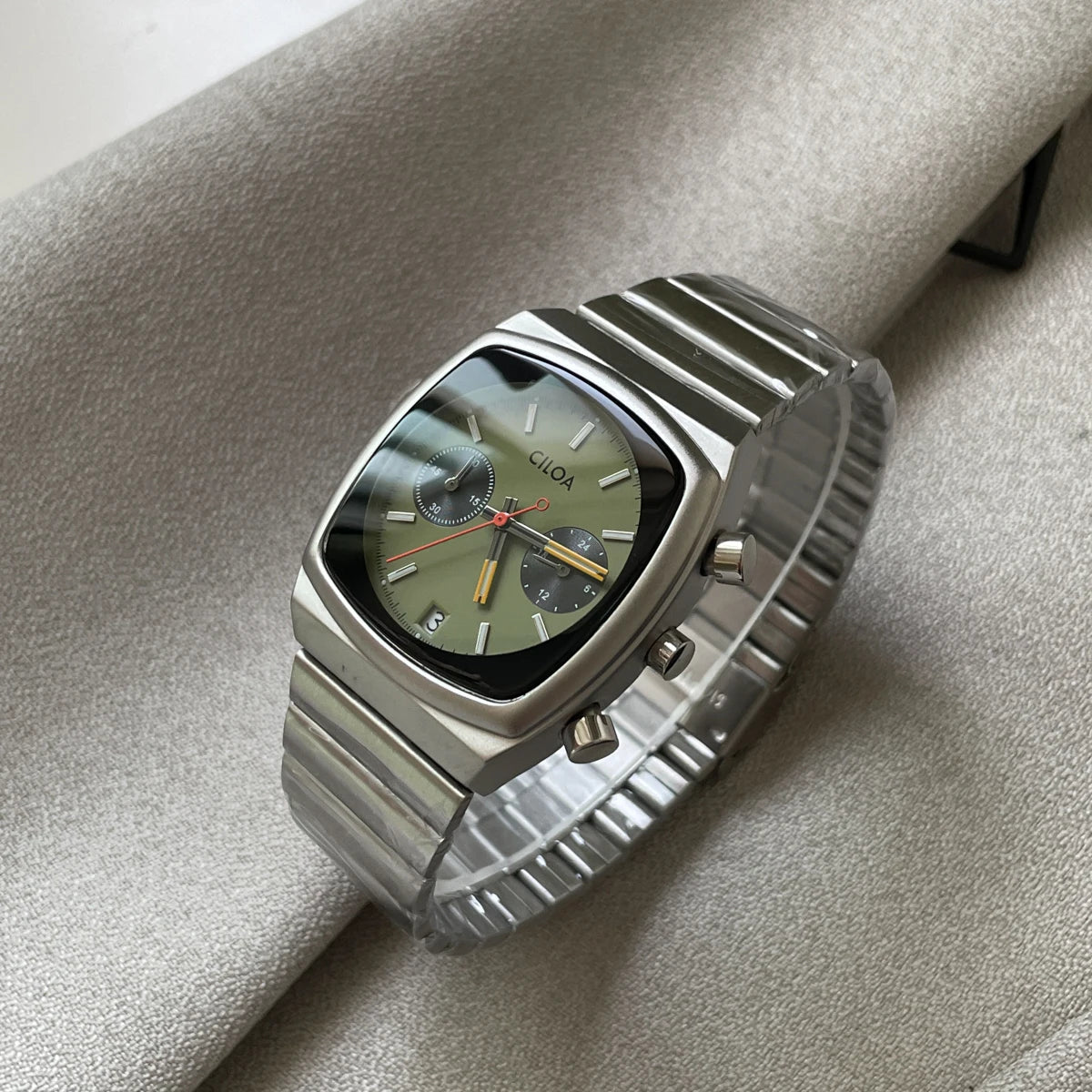 Man sports high-end Square watch for men high quality quartz new in men's watches luxury brand stainless steel strap Men gift