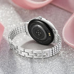 smartwatch for women supports wireless calls, over 100 sports modes and fitness tracking. It features music contr